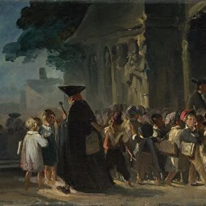 Children at a Church Door, Between 1817 and 1845. Artist: Charlet, Nicolas-Toussaint (1792-1845)