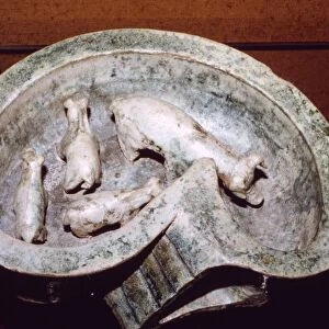 Chinese Pottery Model of Pigs in a Pigsty, 1st-3rd century