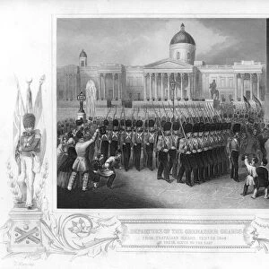 The departure of the Grenadier Guards, Trafalgar Square, London, 1854 (1857). Artist: DJ Pound