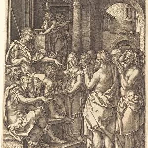 The Two Elders Before the Judge, 1555. Creator: Heinrich Aldegrever