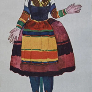 Italian puppet. Costume design for the ballet The Magic Toy Shop by G. Rossini, 1919. Artist: Bakst, Leon (1866-1924)