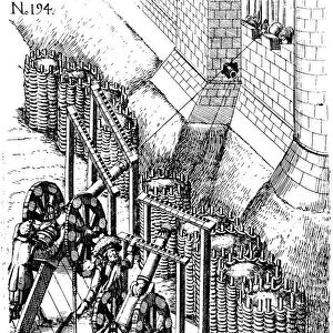 Laying siege canon on target, from Le diverse et artificiose machine, 1620