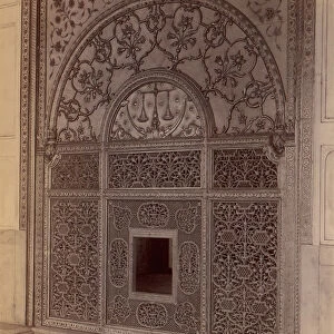 Marble Screen in the Sumon Burj or Queens Baths, Delhi, 1860s-70s. Creator: Unknown