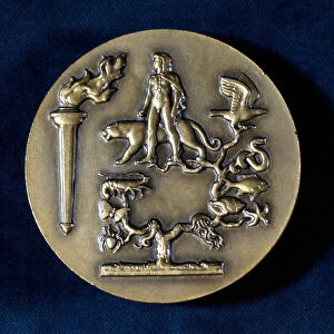 Medal commemorating Jean Baptiste de Monet, Chevalier de Lamarck, French biologist, 20th century