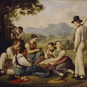 Mowers resting, 1819. Artist: Rhomberg, Joseph Anton (1786-1855)