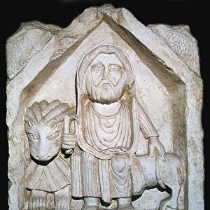 Detail of a Neo-Punic relief showing a priest