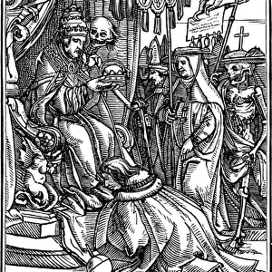 The Pope visited by Death, 1538. Artist: Hans Holbein the Younger