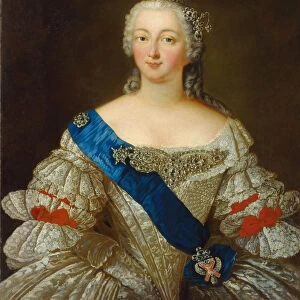 Portrait of Empress Elisabeth Petrovna (1709-1762), 1740s. Artist: Anonymous