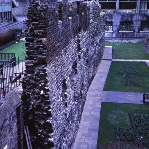 Remains of Roman Wall near Museum of London, 20th century. Artist: CM Dixon
