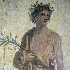 Roman wall-painting of a poet from Stabiae near Pompeii, buried in the eruption of Vesuvius
