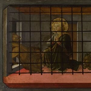 Saint Mamas in Prison thrown to the Lions (Predella Panel of the Pistoia Santa Trinita Altarpiece), 1455-1460. Artist: Lippi, Fra Filippo (1406-1469)