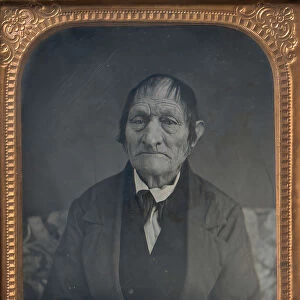 Seated Elderly Man with Arms Crossed, 1850s. Creator: Unknown