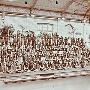 Swimming class, Lavender Hill Girls School, Bermondsey, London, 1906