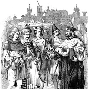 Vice-chancellor and students of different nationalities at the University of Prague, 1849