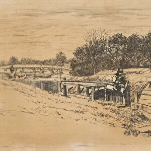 Whistler at Moulsey [Molesey Lock], [1861]. Creator: Edwin Edwards