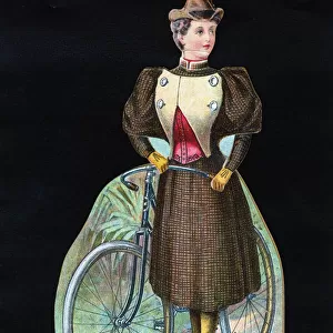 Woman cyclist, c1890