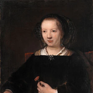 Young Woman with a Carnation, 1656. Artist: Rembrandt van Rhijn, (School)