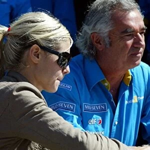 Formula One World Championship: Heidi Klum with Flavio Briatore Renault Team Principal