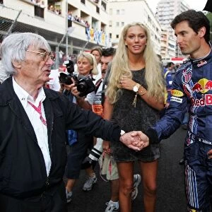 Formula One World Championship: Petra Ecclestone with Mark Webber Red Bull Racing and Bernie Ecclestone F1 Supremo on the grid