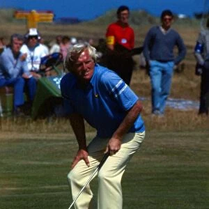 Greg Norman golfer in action July 1990