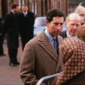 Prince Charles Prince of Wales March 1990 on walkabout talking to the crowd C / T