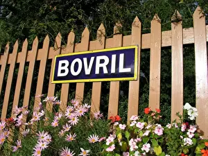 Private Railway Prints: Bovril sign at Crowcombe Heathfield station, Somerset