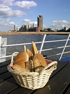 River Thames Prints: Bread basket on board the Golden Jubilee, River Thames, London