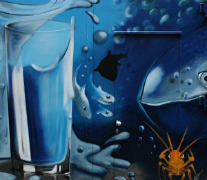 Glass of water and fish Glass of water and fish