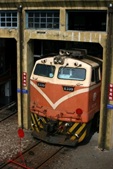Locomotives at Changhua Roundhouse, Taiwan