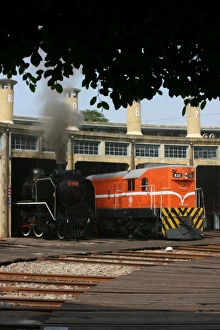 Locomotives at Changhua Roundhouse, Taiwan