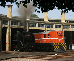 Locomotives at Changhua Roundhouse, Taiwan