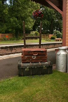 Transport Prints: Lugguage at Crowcombe Heathfield station, Somerset, UK