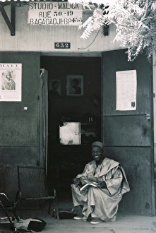 Malik Sidibe outside his studio, Bamako, Mali Malik Sidibe outside his studio, Bamako, Mali