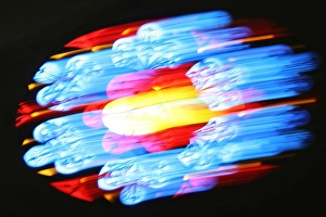 Blue Prints: Stained glass window, Bern Munster, Bern, Switzerland