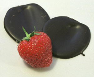 Strawberries with dark Valrhona chocolate
