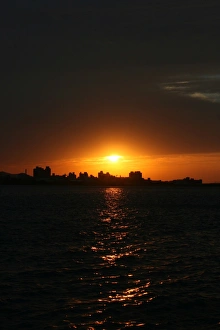 Sunset at Danshui, Taipei County, Taiwan - view towards Bali