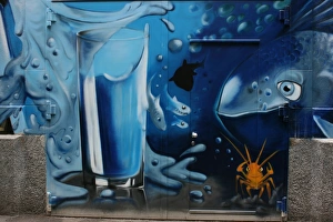 Glass of water and fish
