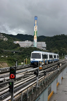 Taipei Metro train waiting in sidings at Taipei Zoo station, Taipei, Taiwan Taipei Metro train waiting in sidings at Taipei Zoo station, Taipei, Taiwan
