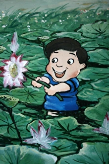 Japanese girl, Taiwanese graffiti, Taipei, Taiwan