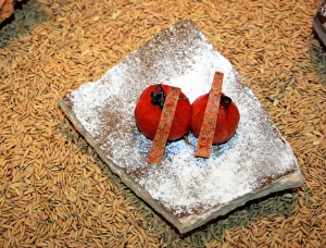 Fruit Prints: Tomato on cumin seeds