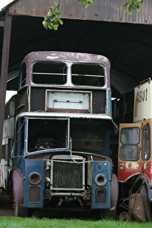 Vintage bus at Bishops Lydeard station, Somerset, UK